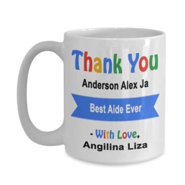 Imagem de Caneca de auxílio personalizada, caneca de melhor ajudante, caneca de auxílio personalizado, presente personalizado para ajudante, presente de agradecimento, presente de apreciação auxiliar, presente de aniversário auxiliar, caneca auxiliar com nome personalizado