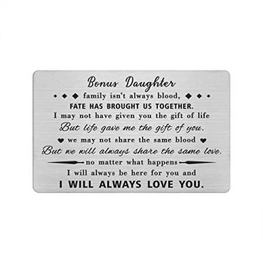 Imagem de Yobent Presentes para filha de padrasto, madrasta, cartão de aniversário personalizado para madrasta, cartão de aniversário de madrasta, como uma filha para mim, presente de casamento para filha