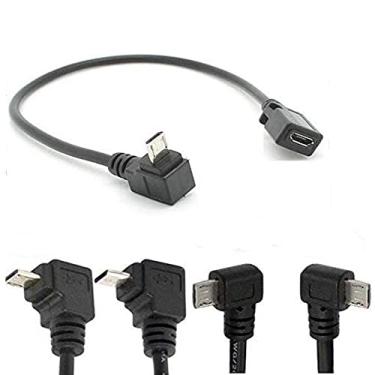 Imagem de Adaptador de cabo de extensão angular USB Micro B 5P fêmea para 5P macho esquerdo direito para baixo para cima, carregador de telefone, sincronização de dados, tablet, cabo adaptador