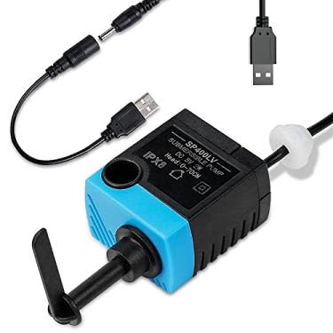 Imagem de SANKLEV Bomba de fonte de água para gatos e cães com ilhós, super silenciosa e fácil de instalar, USB DC 5V à prova d'água, preta e azul