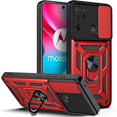 Imagem de Case for Motorola Moto G60S with Slide Camera Cover,Military Grade Heavy Duty Protection Phone Case Cover with Magnetic Ring Kickstand for Motorola Moto G60S (vermelho)