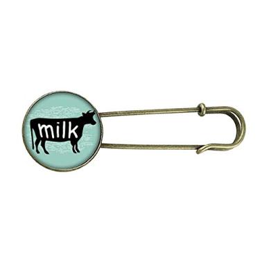 Imagem de Broche de vaca preto natural retrô metal broche clipe joia