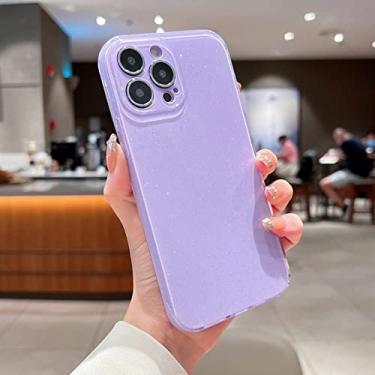 Imagem de Capa protetora Shining Bling Glitter para iPhone 13 12 Pro Max 11 XR XS Capa à prova de choque transparente e macia em TPU, roxa, para iPhone XR