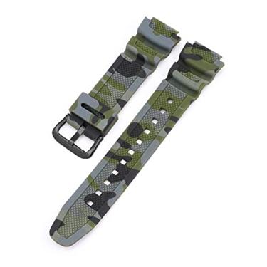 Imagem de Pulseira de relógio de 18 mm AQ-S810W AE-1000W AE-1200/1300 SGW-300 Pulseira masculina camuflada de borracha de silicone Acessórios de pulseira adequados para pulseira de relógio Casio (cor: preto