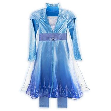 Imagem de Fantasia de viagem Disney Elsa para meninas – Frozen 2, tamanho 9/10 azul