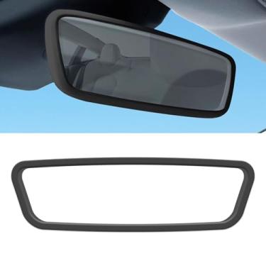 Imagem de Hirificing Acabamento de espelho retrovisor preto para Tesla Model 3 Y X S Semi 2014-2024, protetor de espelho retrovisor interno de silicone para moldura de borda de tela de decoração, acessórios de
