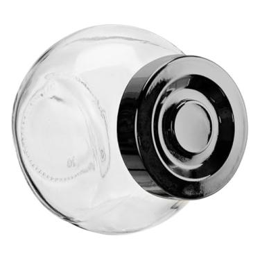 Imagem de Porta Tempero Baleiro De Vidro Jogo 3 Peças De 180ml, Tampa Preta