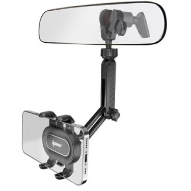 Imagem de IPOW Suporte para Smartphone com Espelho Retrovisor para Carro, Braçadeira Mãos Livres