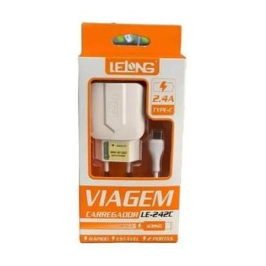 Imagem de Carregador de Viagem Lelong Le-242c tipo c + 2 entradas usb/2.4a