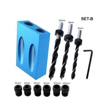 Imagem de Conjunto Perfuração 14 pcs Furos Oblíquos Gabarito + Brocas - Falcon T