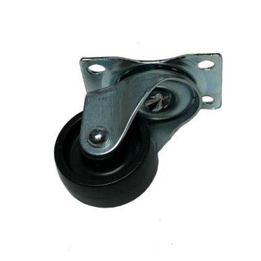 Imagem de (50pçs) Rodizio Giratorio Roda 32mm Pp Preto Placa 4 Furos - ABCMAIOR