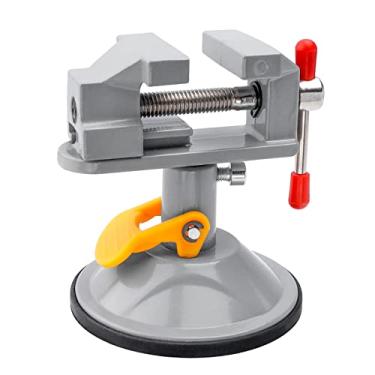 Imagem de Mesee Mini Torno de Bancada com Ventosa, Ajustável, 360 Graus, Grampo de Nogueira, Ferramenta de Clipes para Joias e Escultura Artística - Cinza
