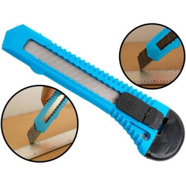 Imagem de Estilete Profissional Doméstico Multiuso 1 Lâmina Aço 18mm Com Trava D