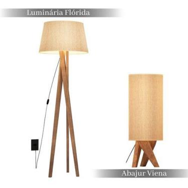 Imagem de Kit Luminária Tripe Abajur Quarto Sala Madeira Decorativa - JAC DECOR,