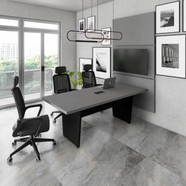 Imagem de Mesa Reunião 2,00m x 0,90m 1Cx Tomada e 3 Painéis de TV F5 - F5 Office