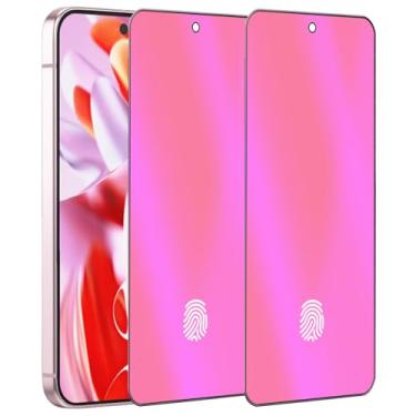 Imagem de BWEDXEZ Pacote com 2 unidades de vidro temperado anti-privacidade azul para Google Pixel 9 Pro XL protetor de tela anti-espião suporte para desbloqueio de dedo 17,3 cm colorido