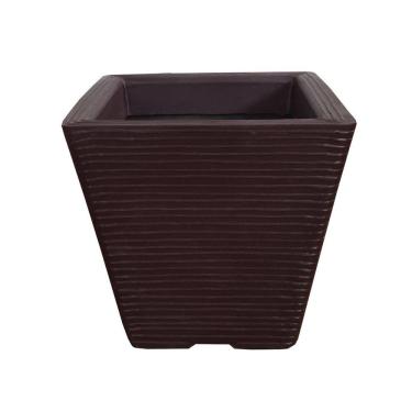 Imagem de Vaso De Planta Quadrado Decorativo Polietileno 30X30 Cm Café