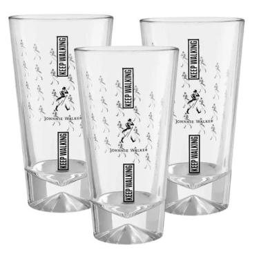 Imagem de Kit 3 Copos P/ Whiskey Johnnie Keep Walking Long Drink 450ml - Abrolho