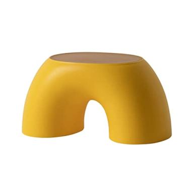 Imagem de ZABEES Banco de descanso para os pés banquinho baixo de plástico banquinho moderno banco multifuncional para troca de sapatos para sala de estar, quarto, banco de entrada, assento acolchoado