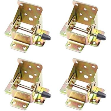Imagem de 4 peças/conjunto dobradiça dobrável de suporte de perna de cadeira de mesa com trava de ferro, dobradiças dobráveis autobloqueadas, acessórios de ferragens para móveis