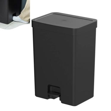 Imagem de Lixeira 30 Litros De Pedal Cesto De Lixo Chão Cozinha Banheiro Escritório Trium Preto - LX4300PTF Ou