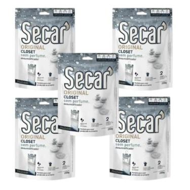 Imagem de 5 Antimofo Secar Sem Perfume 250g Elimina Fungos Bactérias Mofo Odores