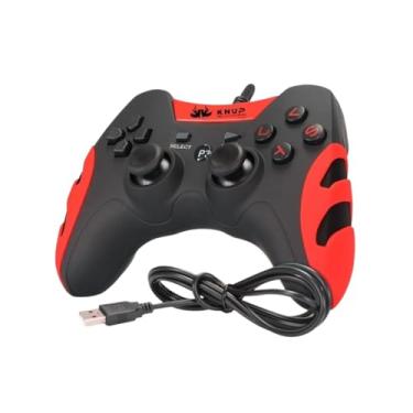 Imagem de Controle Gamepad Gamer Com Fio KP-4040 Compatível com Pc Computador Windows 7, 10 e 11 Ps3 I Joystick Manete com Fio para Entrada USB Plug And Play para Computadores ou Notebook (Vermelho)