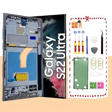 Imagem de LNONLS Tela Lcd Oled Para Samsung Galaxy S22 Ultra 5G, Conjunto De Substituição, Digitalizador Touch Com Moldura, Kits Ferramentas S908U S908A, Versão Americana (Verde)