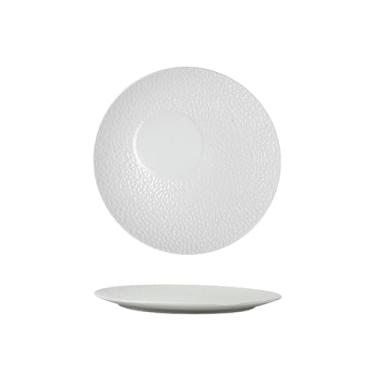 Imagem de Placa de cerâmica branca simples em relevo textura personalizada placa de bife - 30,5 cm