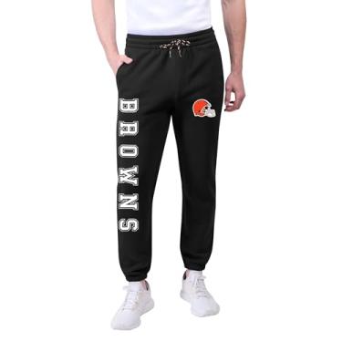 Imagem de Calça jogger masculina Ultra Game NFL Cleveland Browns Active Basic de lã, listras coloridas da equipe, grande