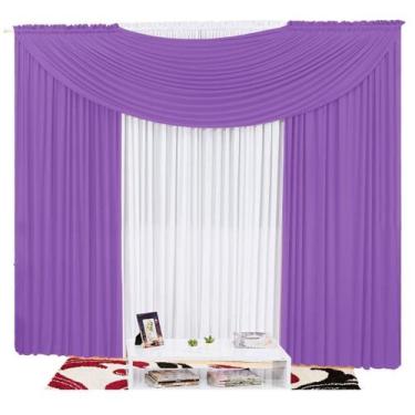 Imagem de Cortina Em Malha Com Bando 3,00M X 2,50M - Lilás - Campari