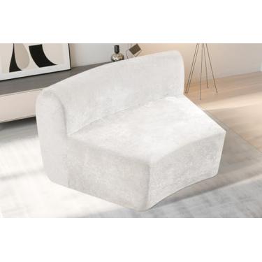 Imagem de HABUTWAY Sofá curvo combinado, assento único, bege