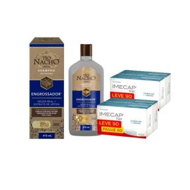 Imagem de Kit Fortalecimento : 2 Imecap Hair (90) + Shampoo Tio Nacho Engrossado
