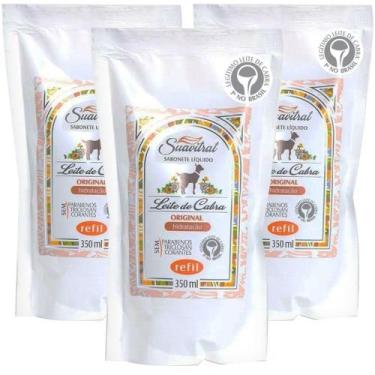 Imagem de Kit 3 Sabonete Líquido Leite de Cabra Glicerinado Original Refil Suavi