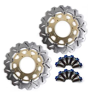 Imagem de Arashi Discos de freio dianteiro Rotores com parafusos de montagem para BMW F700GS ABS 2013-2018, F800GS Adventure ABS 2013-2018, acessórios de substituição de motocicleta dourado