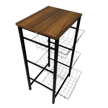 Imagem de Fruteira de Chão Suporte Bebedouro D'gua Microondas Preto Fosco Aço Não Enferruja