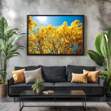 Imagem de Quadro Decorativo Grande Premium Árvores Coloridas Sala Hall (03, Preto, 120x80)