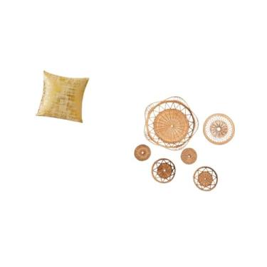 Imagem de Fenteer Capa de Almofada Elegante em Rattan para Sala de Estar, Escritório, Dormitório, Carro, Decoração de Parede Exclusiva, Arte Decorativa para Sala de Chá