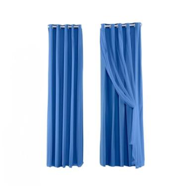 Imagem de Cortina com Blackout PVC com Tecido Voil 4,00 metros 4,00 m x 2,50 m (Azul)