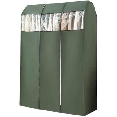 Imagem de Capas De Vestuário Para Cabideiro Pendurado Em Roupas, Sacos De Vestuário Com Janela Transparente E Zíper Para Armário, Para Lavagem A Seco, Armazenamento Doméstico, Green, 100cm/39in