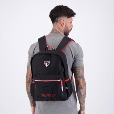 Imagem de Mochila São Paulo Esportiva Preta e Vermelha - Xeryus, Único
