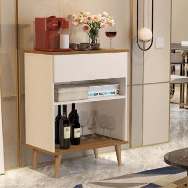 Imagem de Aparador Buffet Sala Pés Palito Retrô 1 Gaveta Beatriz - Várias Cores 