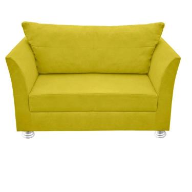Imagem de Namoradeira Lisboa 02 Lugares Para Sala Salão Escritório Suede Amarelo
