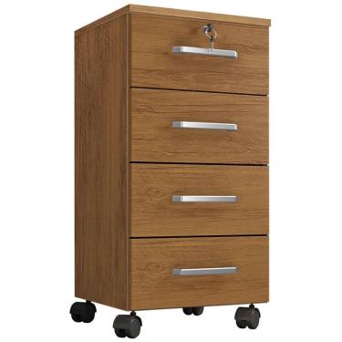 Imagem de Gaveteiro P- Escritório Chave E Rodízios 4 Gavetas Gávea Freijó