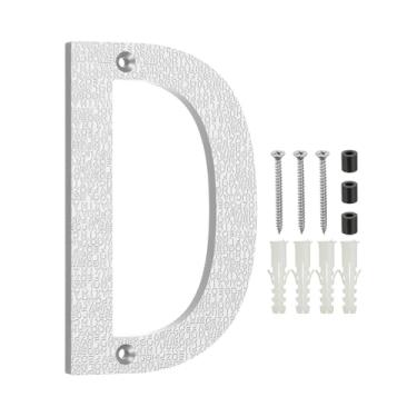 Imagem de PATIKIL Números de casa de 15 cm para fora, letra D, textura de plástico ABS, número de casa flutuante, números de porta de endereço de caixa de correio moderna com kit de unhas para rua residencial