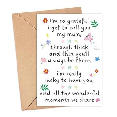 Imagem de SalenaGift Cartão I'm So Grateful I Get To Call You My Mum - Presente de Dia das Mães - Melhores Cartões de Mãe - Cartão de Dia das Mães Criança Favorita - Cartões engraçados para a mãe - Presente de
