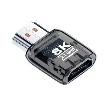 Imagem de CY Extensor adaptador HDMI macho para HDMI 2.1 fêmea UHD transparente com luz LED inteligente suporta HDTV 8K 60hz