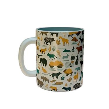 Imagem de Caneca Xícara de Café Porcelana 300ml Com Desenho de Vidas Selvagens