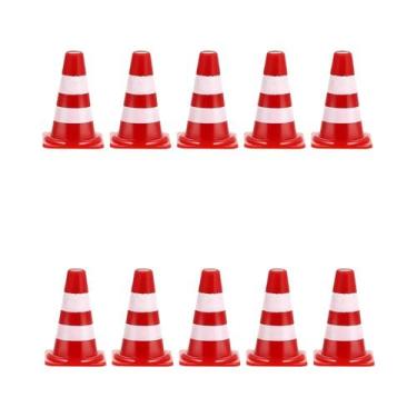 Imagem de Mini Cones De Trânsito Vermelhos, Acessórios De Segurança Para Rodovia