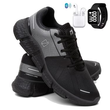 Imagem de Tênis Masculino Esporte Super Leve Para Caminhada Corrida e Treino com Relógio e fone-Masculino